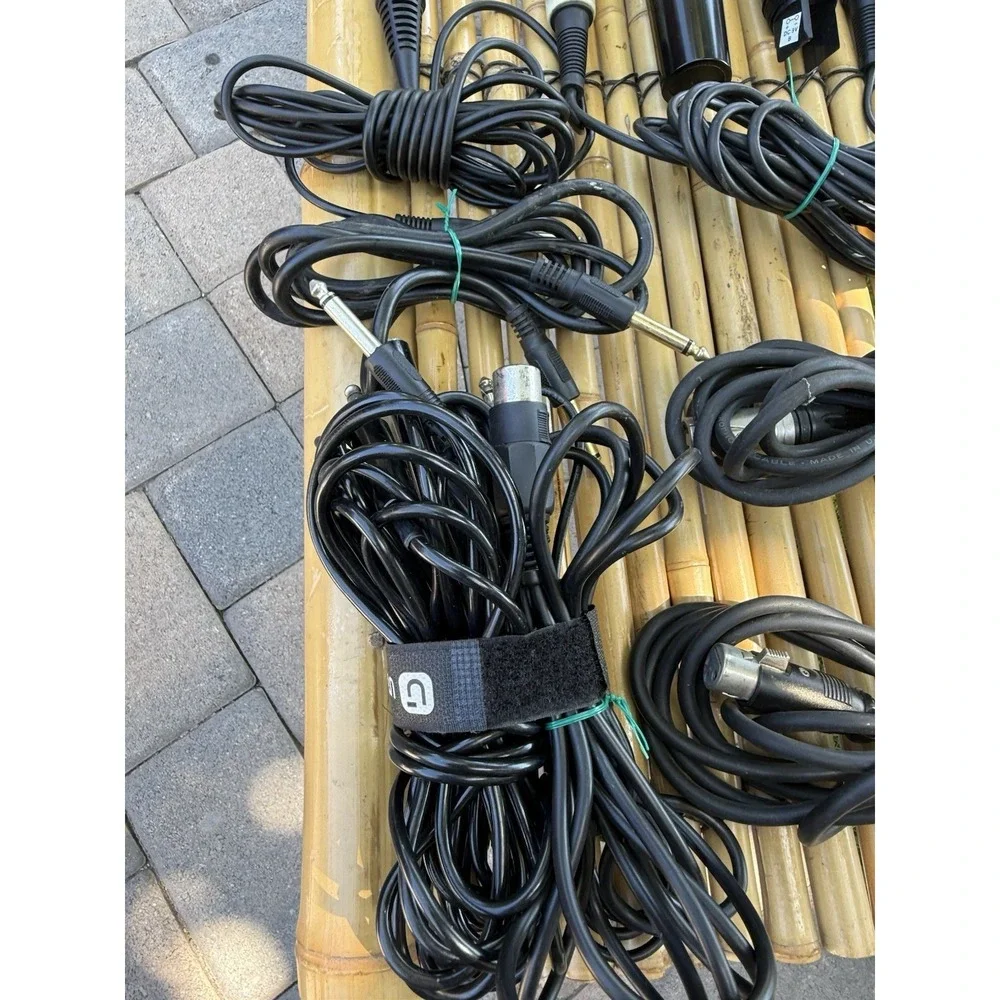 12 Mixed Wired & Wireless Microphones Cables Memorex Naxa Lot